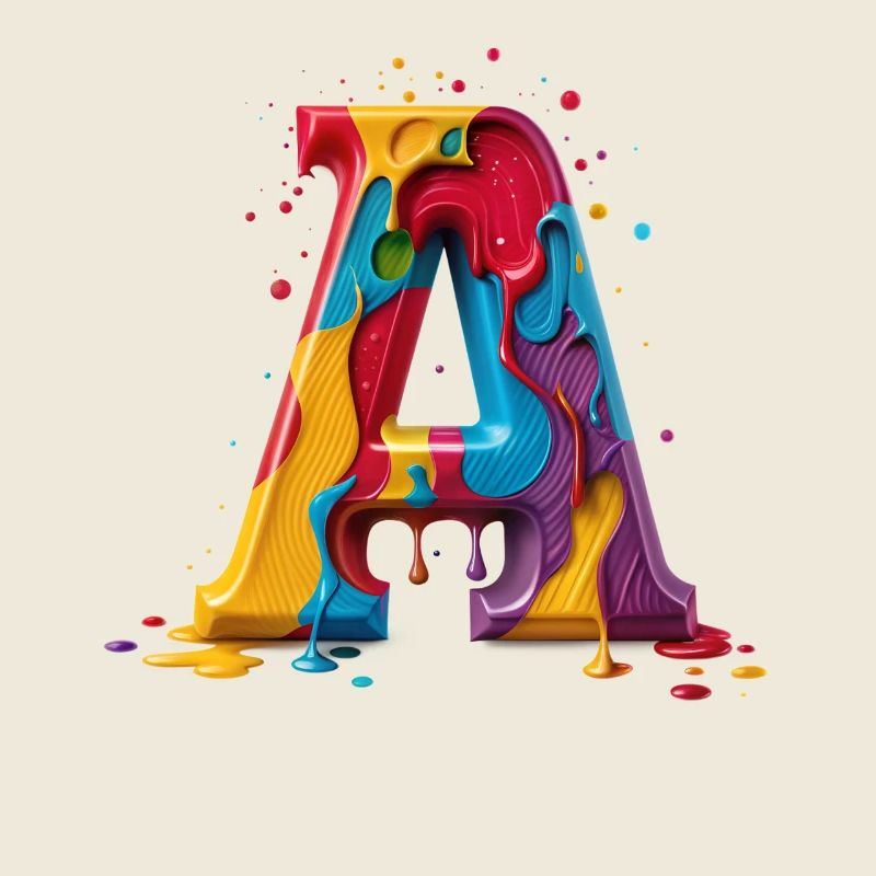 Letters Alphabet Personalized colorful Letter A