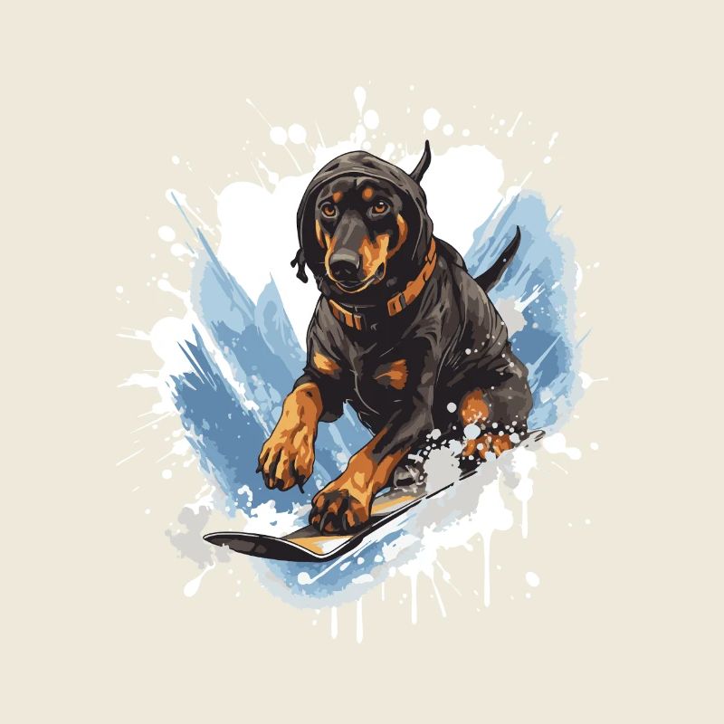 Doberman Dog Snowboard