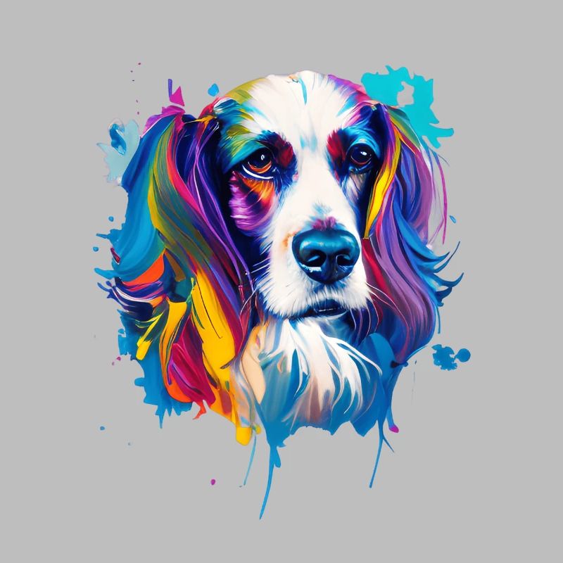 Cocker Spaniel, chien coloré Portrait pop art