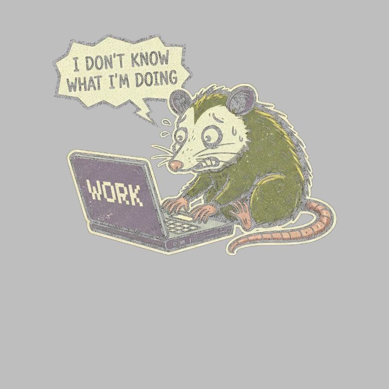 Confused rat at laptop while working