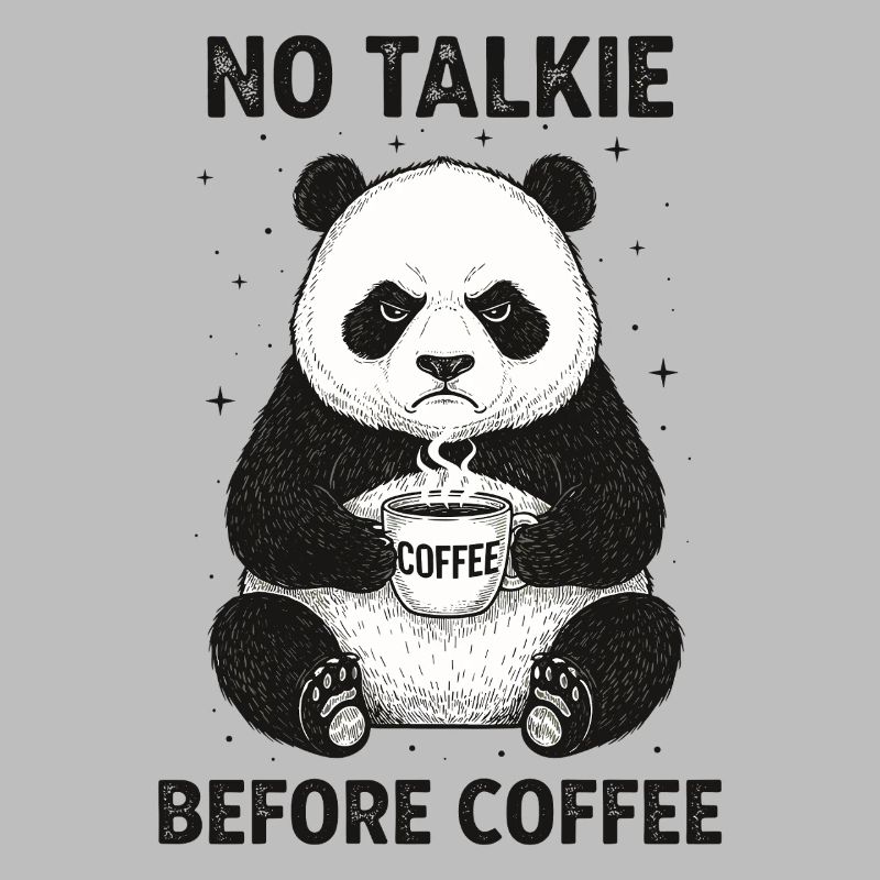Pas de conversation devant un panda amateur de café