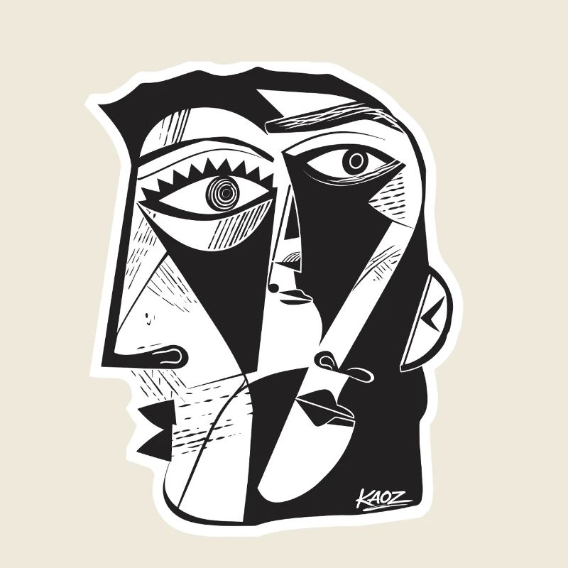 Trait de face cubiste