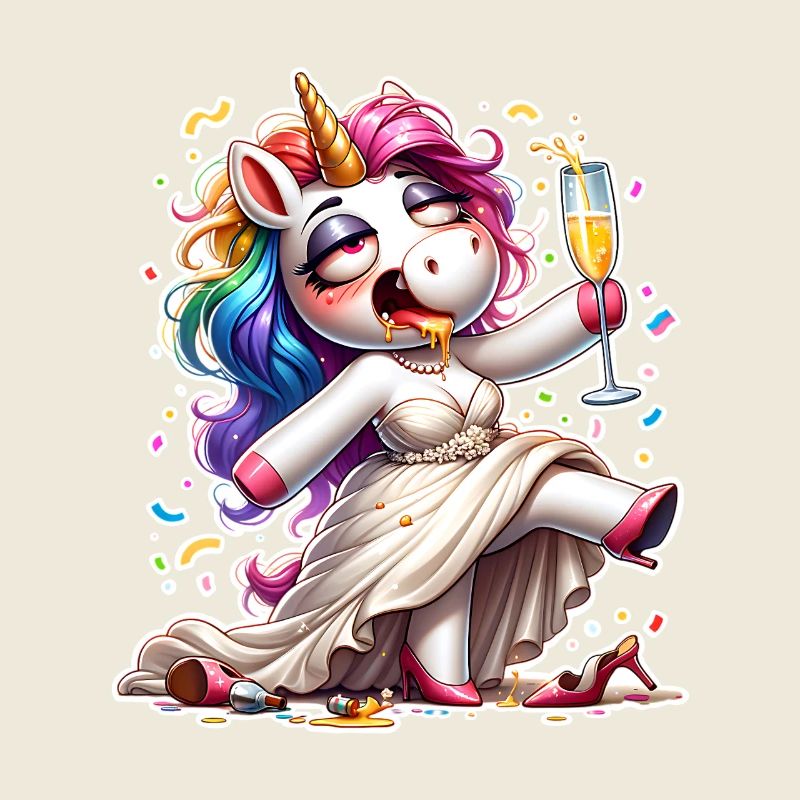 Drunk Bride Unicorn