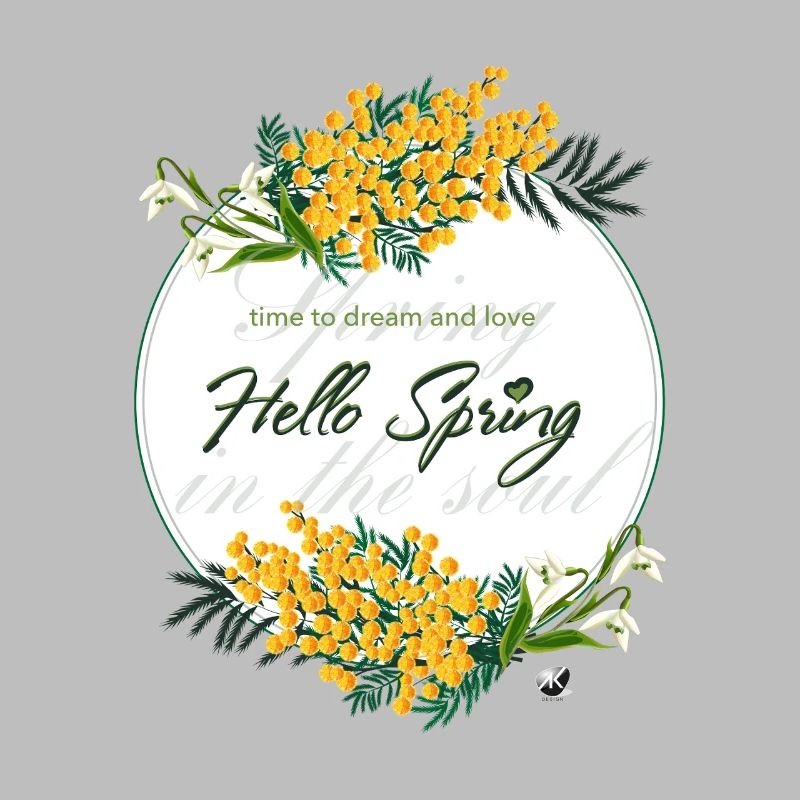 Mimose und Frühlingsglöckchen. Hello spring