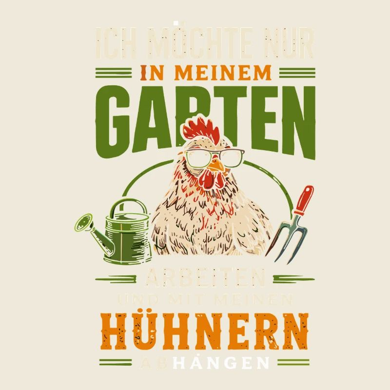 Gartenarbeit mit Hühnern Abhängen