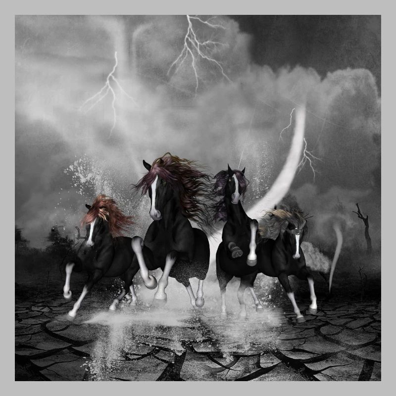 Wunderbare schwarze Pferde