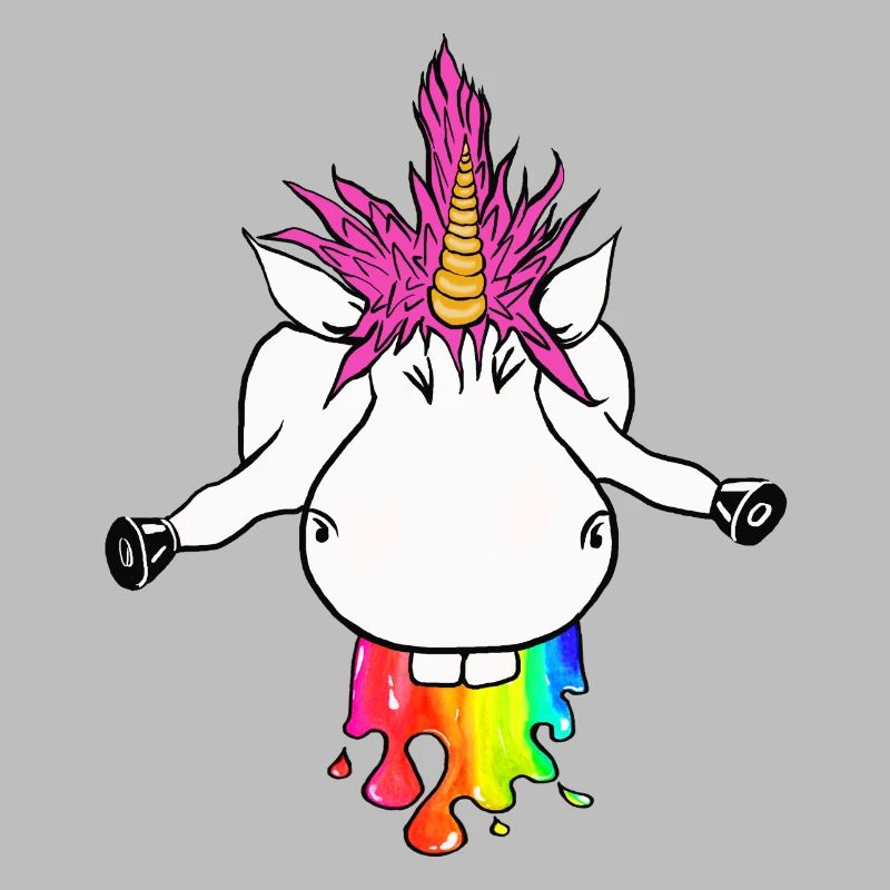 Regenbogen Einhorn Farbklecks Regenbogenkotze