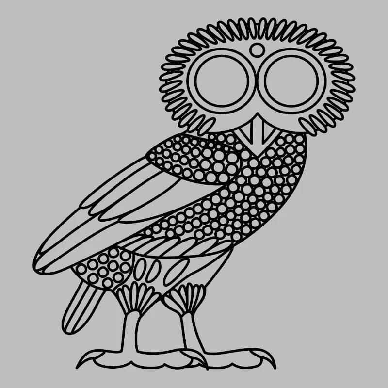 Eule der Athene [Black Outline (nur Eule)]