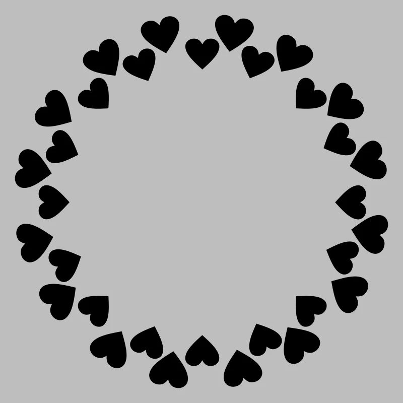 Hearts circle large small double circle