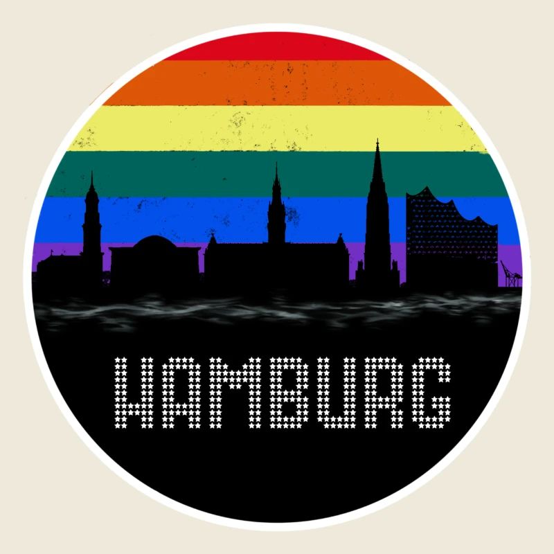 Hamburg Skyline Rainbow