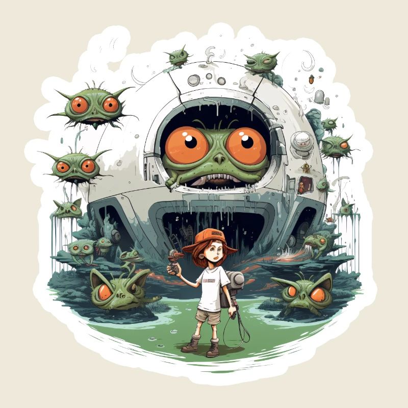 Robot Monster Spaceship Alien Planet Shirt