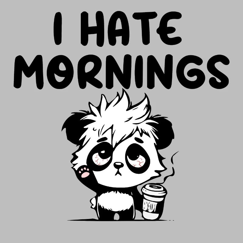 I hate mornings panda