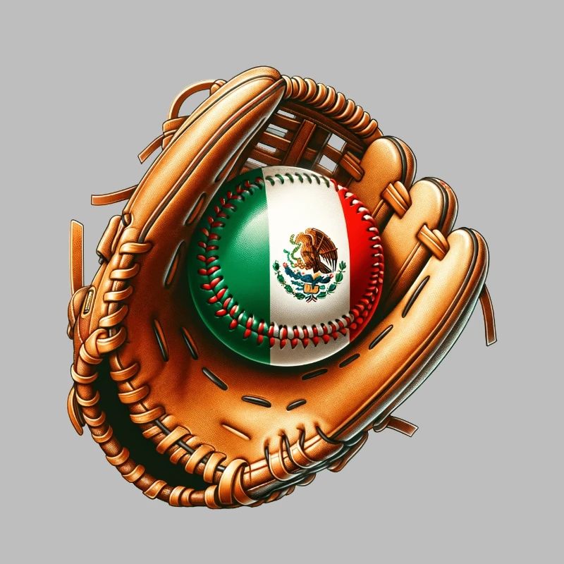Motif du drapeau de baseball du Mexique