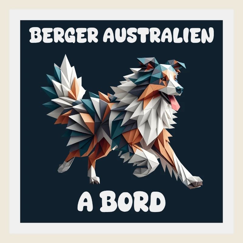 AUSTRALIAN SHEPHERD CAR STICKER ON BOARD