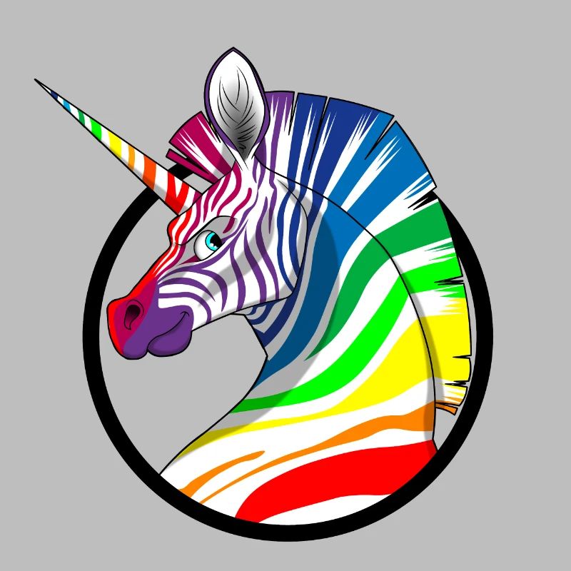 Regenbogen Einhorn Zebra