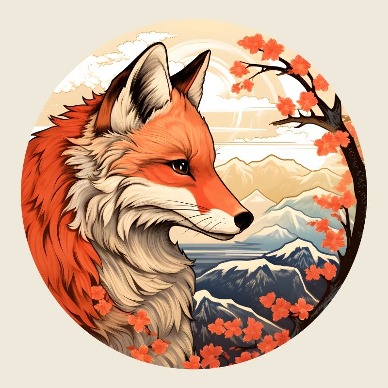 Fuchs zwischen den Blütengipfeln Herbst