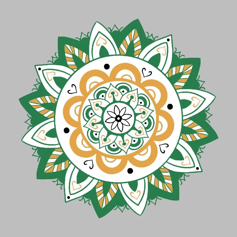 oriental pattern morocco green orange
