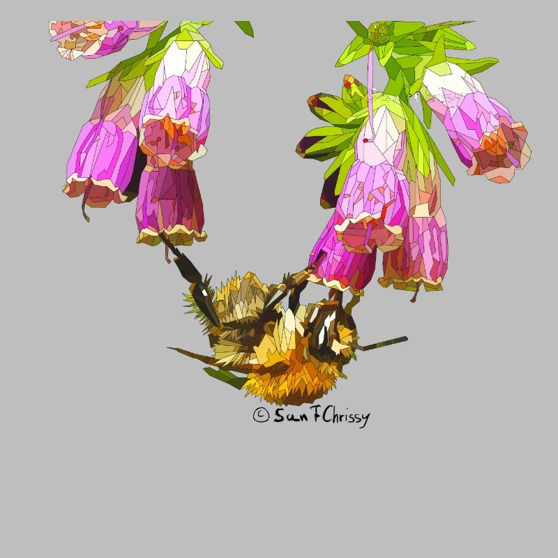 Bee mosaic with realistic effect