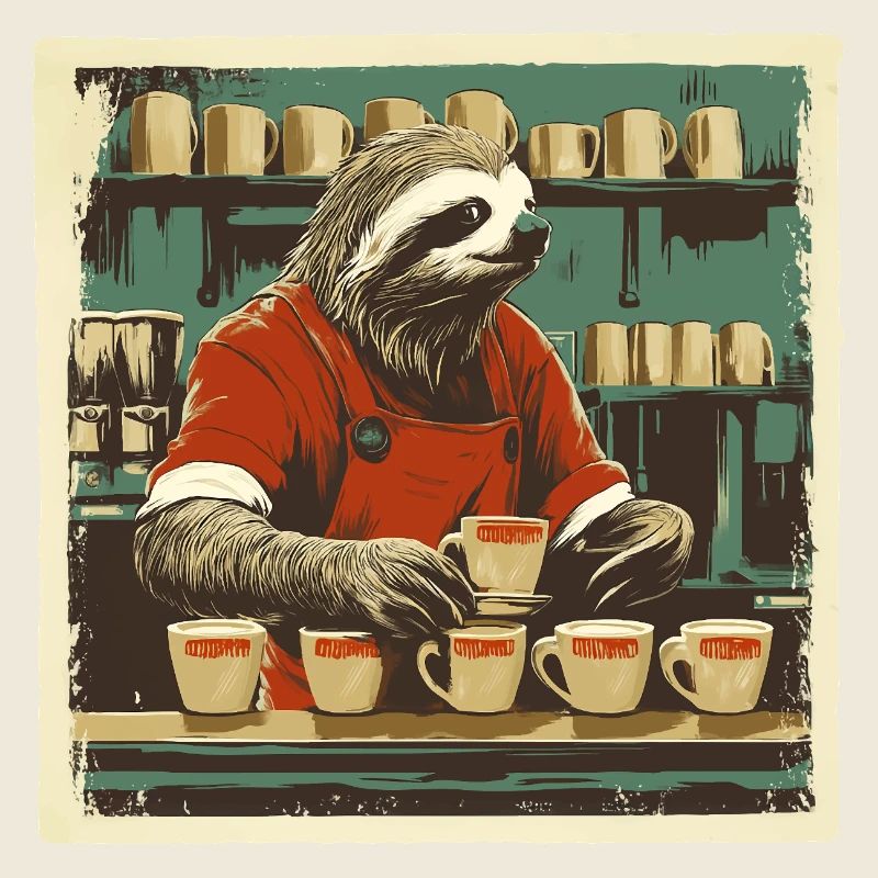 Sloth Barista – Coffee Is My Pace