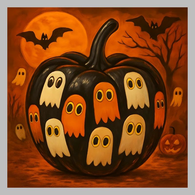 Spooky Pumpkin Ghosts Halloween Gift
