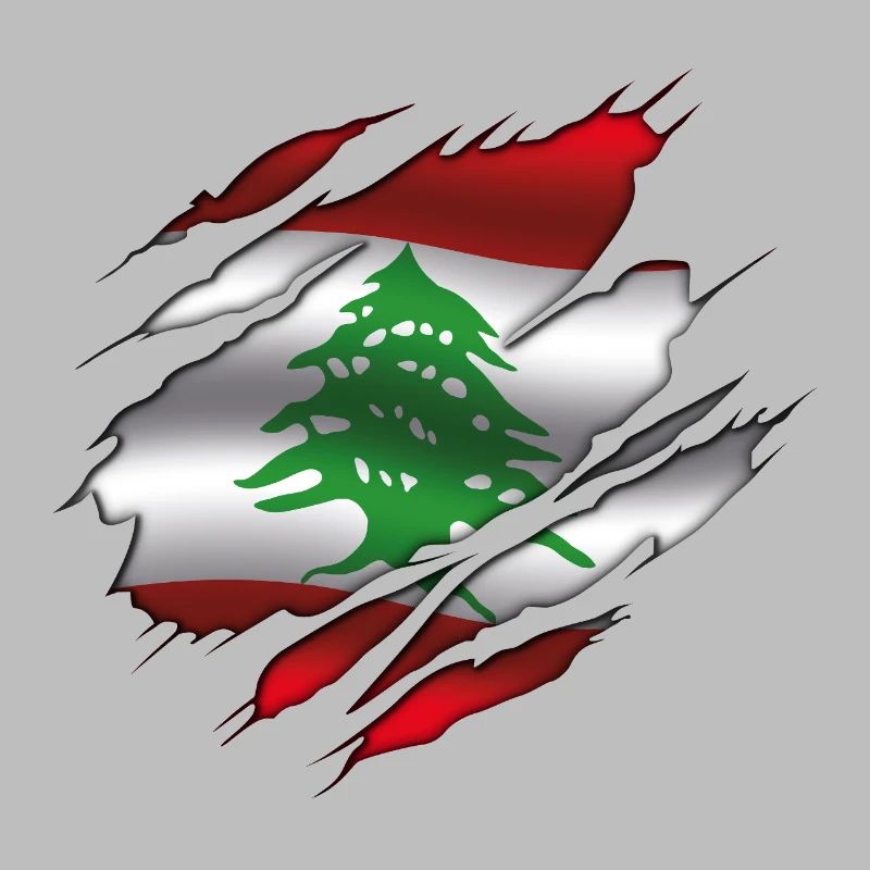 Drapeau du Liban - Drapeau déchiré