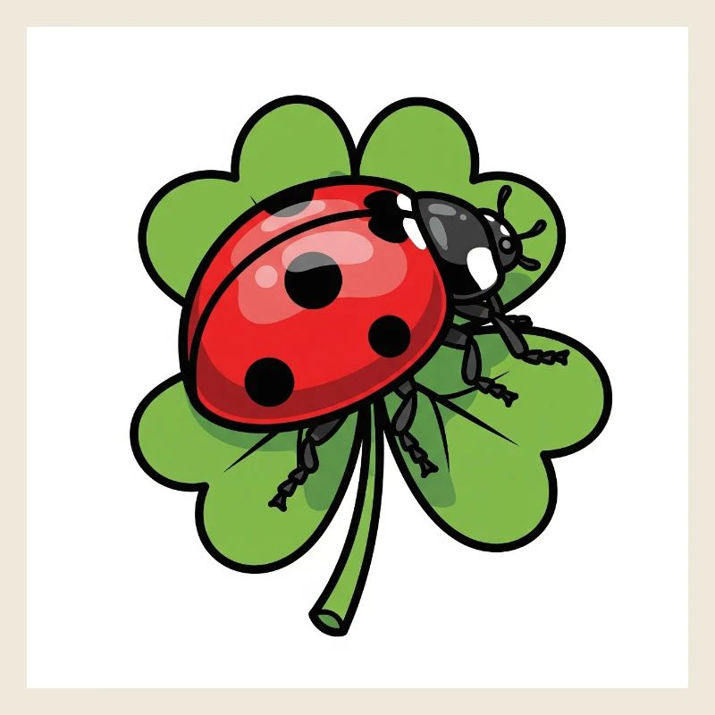 Kleeblatt mit Marienkäfer Design