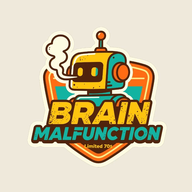 Brain Malfunction Retro Robot Design