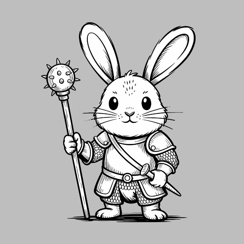 Rabbit Knight - Cool Rabbit Logo