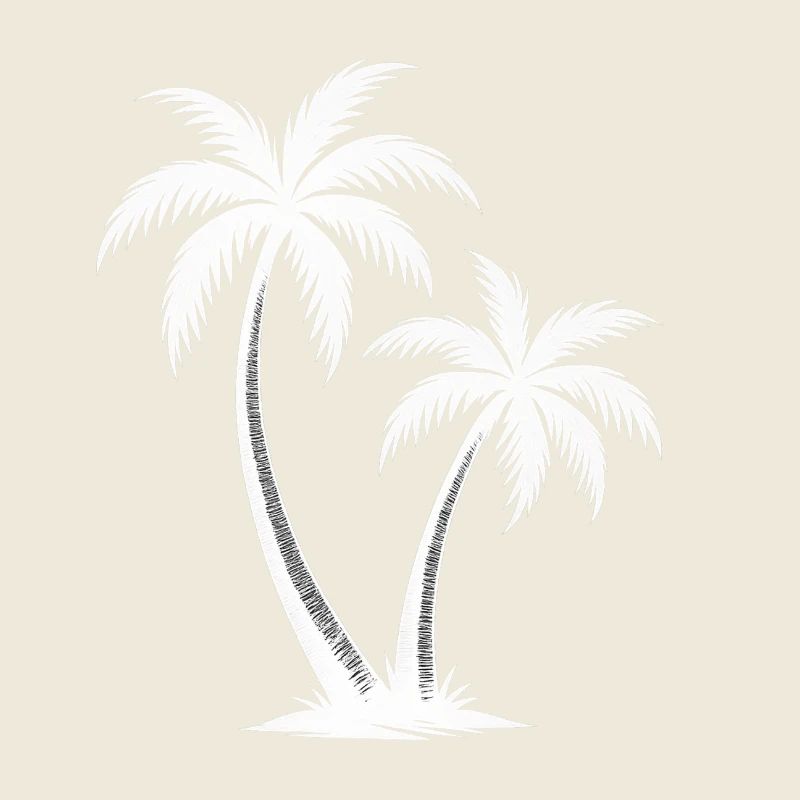 Glowing Palm Trees Silhouette