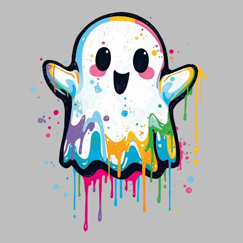 Colorful Graffiti Ghost – Cute & Halloween Style