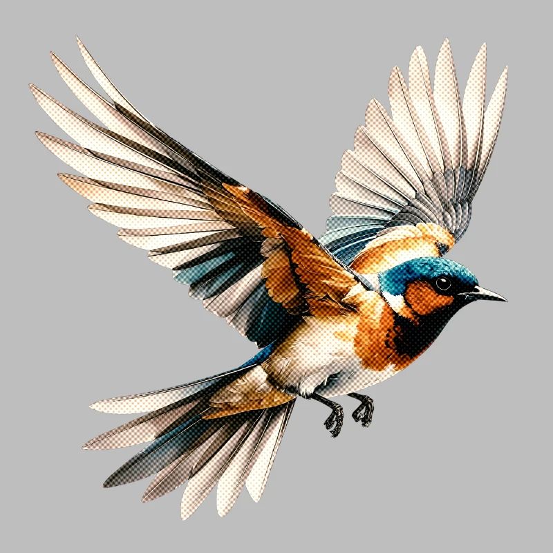 Vibrant Flying Bird Pop Art