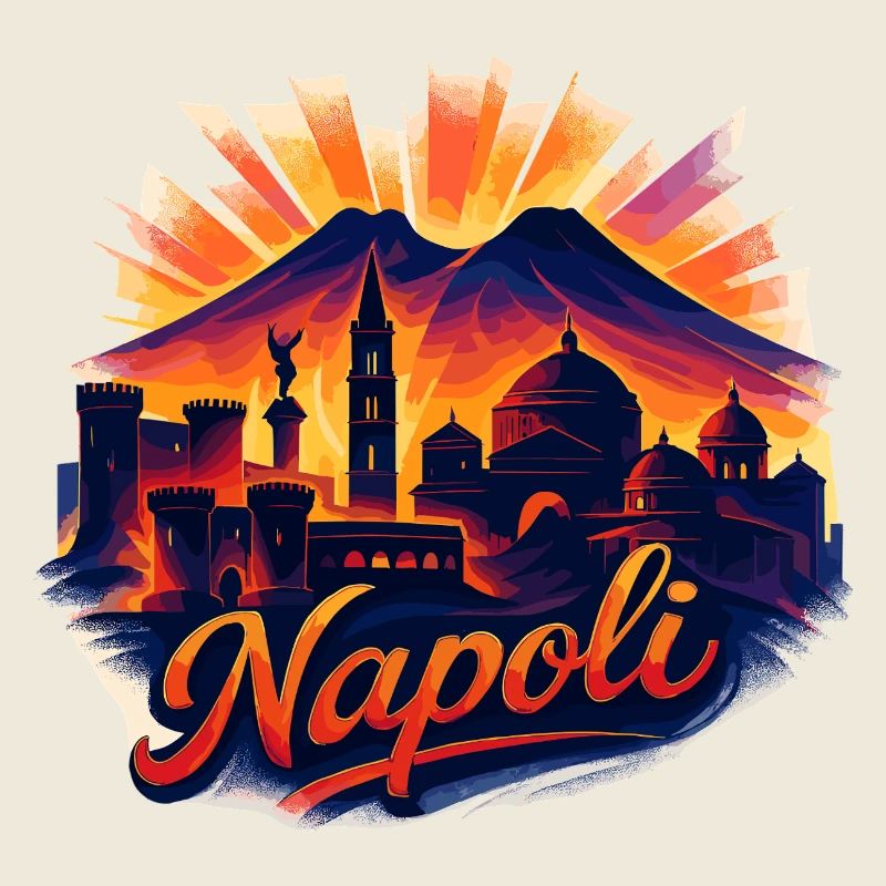 Napoli Skyline Sunset Naples Italy