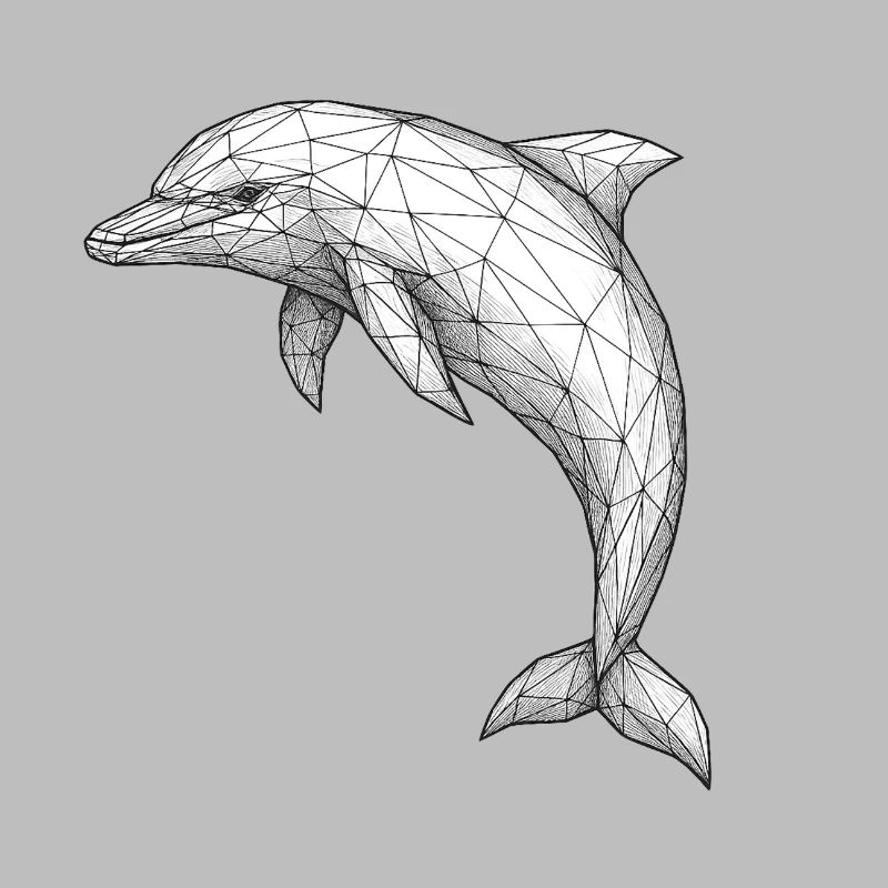 Geometric Polygon Dolphin