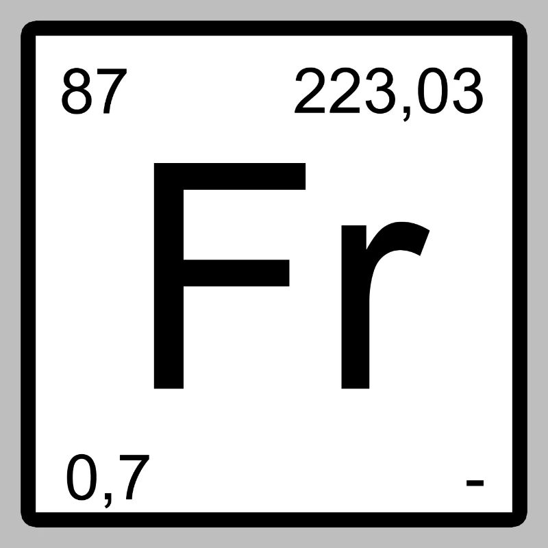 Conception des éléments de francium avec nombres de période