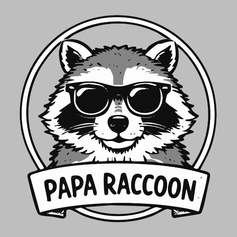 Papa Waschbär mit Sonnenbrille