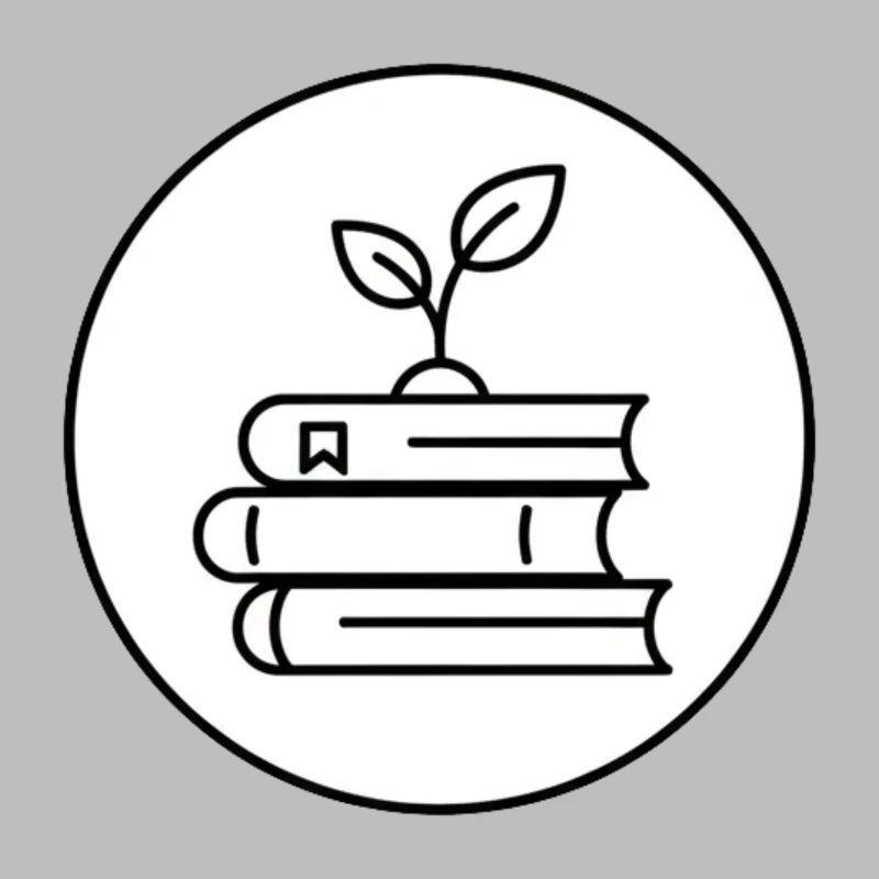 Minimalist Book Stack with Plant Cozy Reading