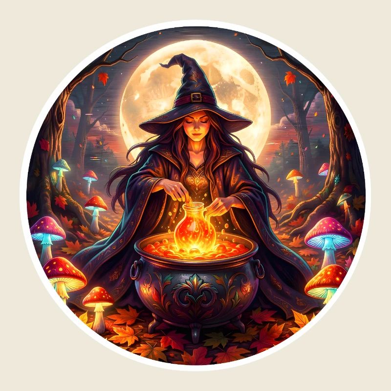 Moonlit Witch Cauldron Magic