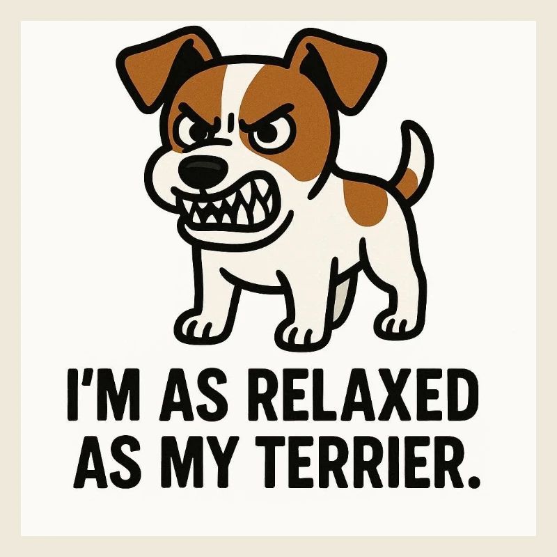 Terrier disant : Calme comme mon chien