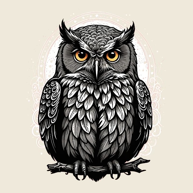 Night Owl in Pink Ornament