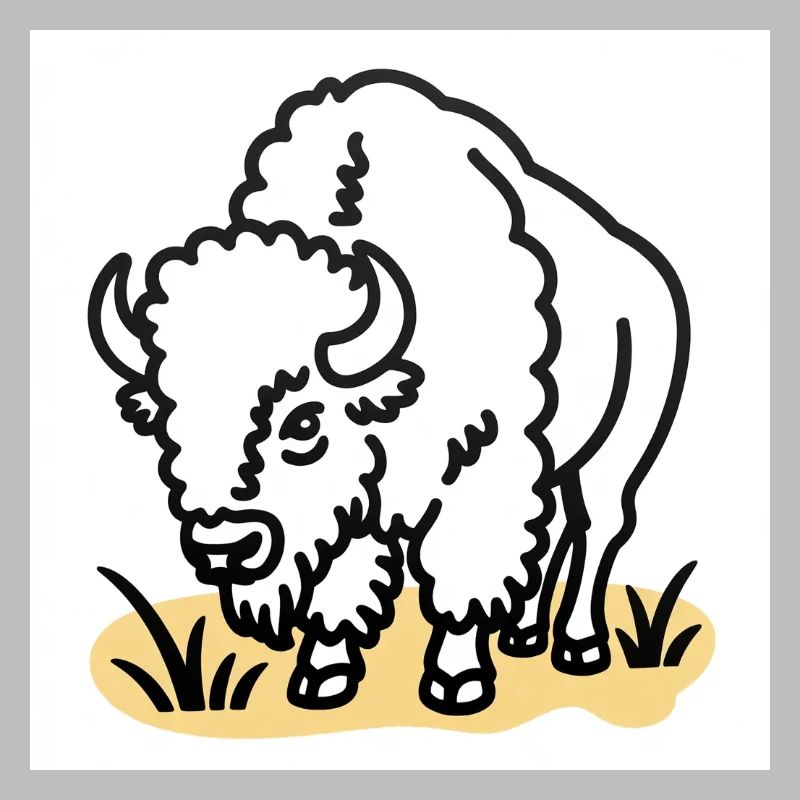 Bison auf gelbem Gras