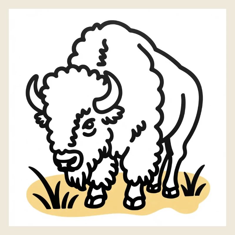 Bison auf gelbem Gras