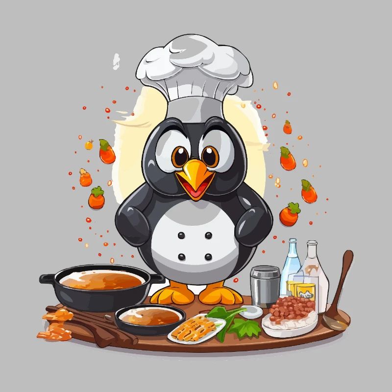 Kitchen Penguin Chef Design