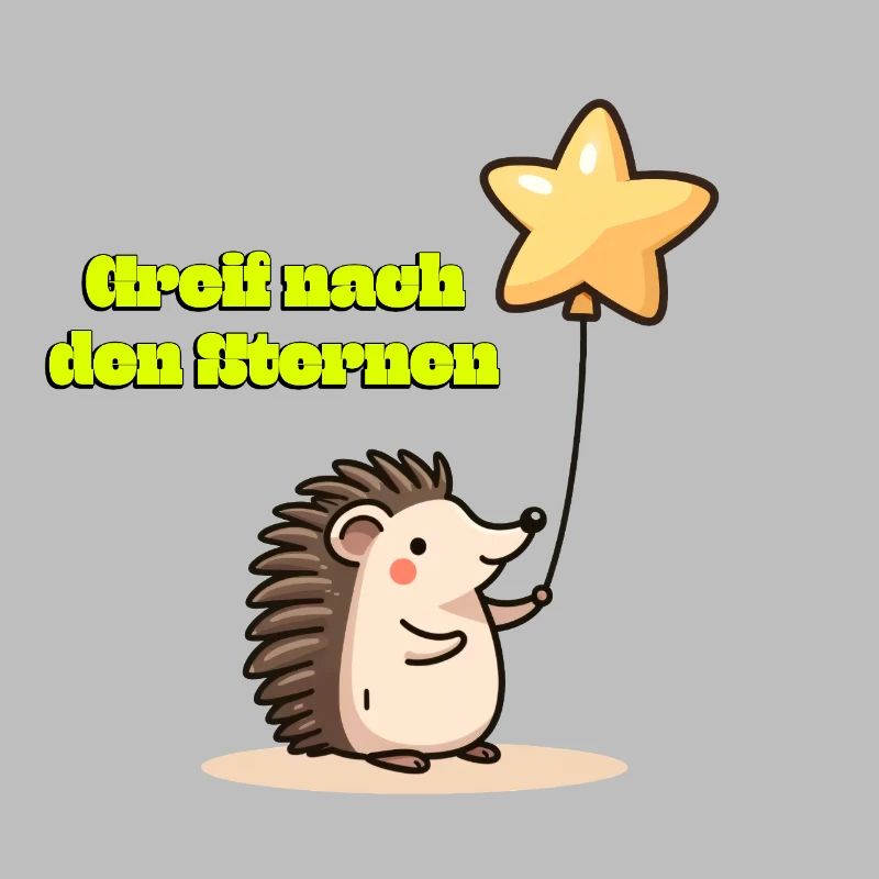 Greif nach den Sternen Süßer Igel Träumer Motivati