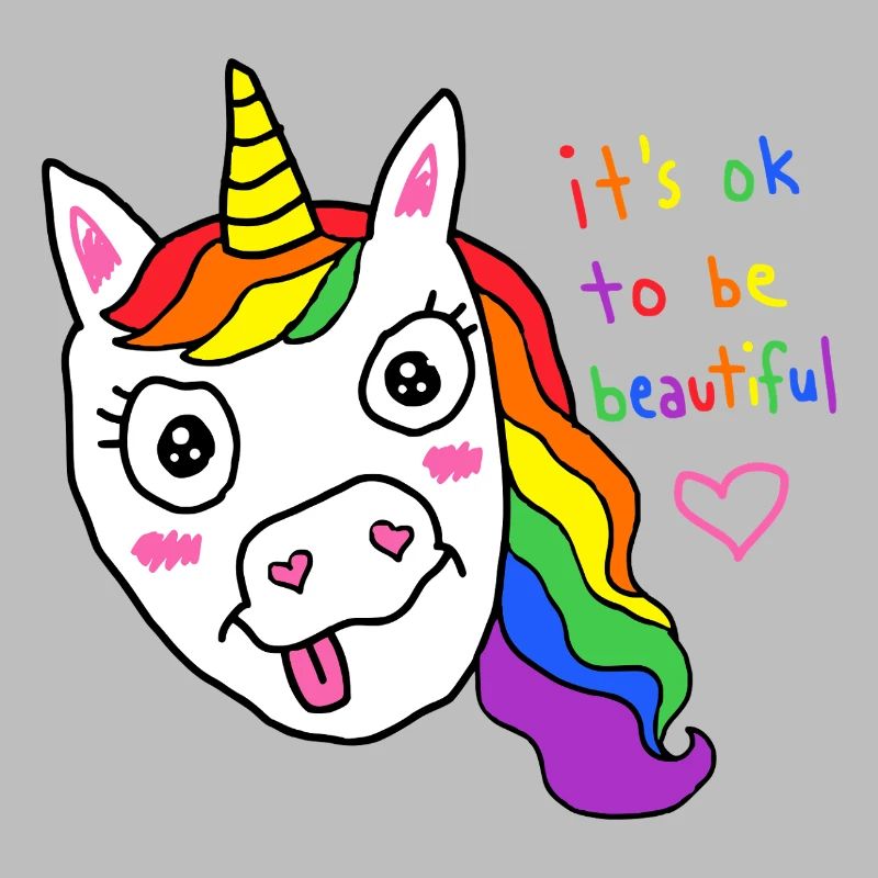 Es ist okay, ein schönes Regenbogen-Einhorn zu sein