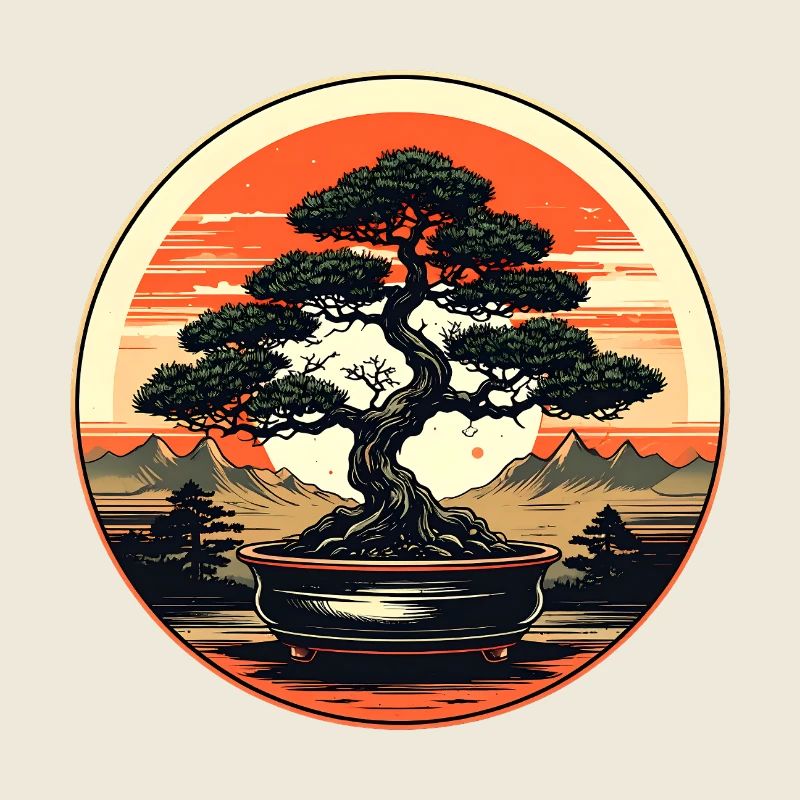 Bonsai at sunset