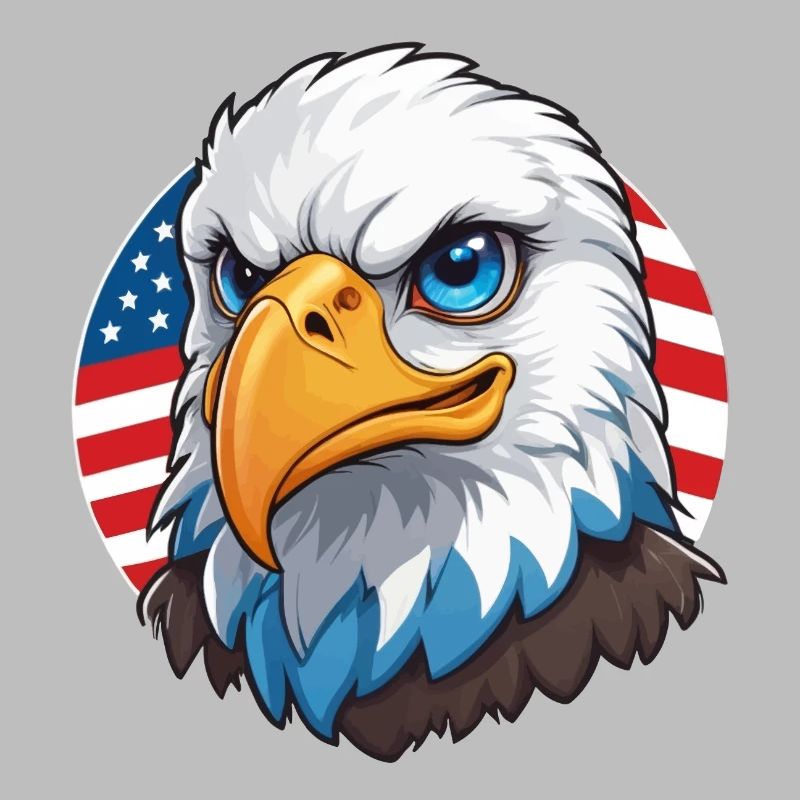 USA Flag Eaglehead Bald Eagle