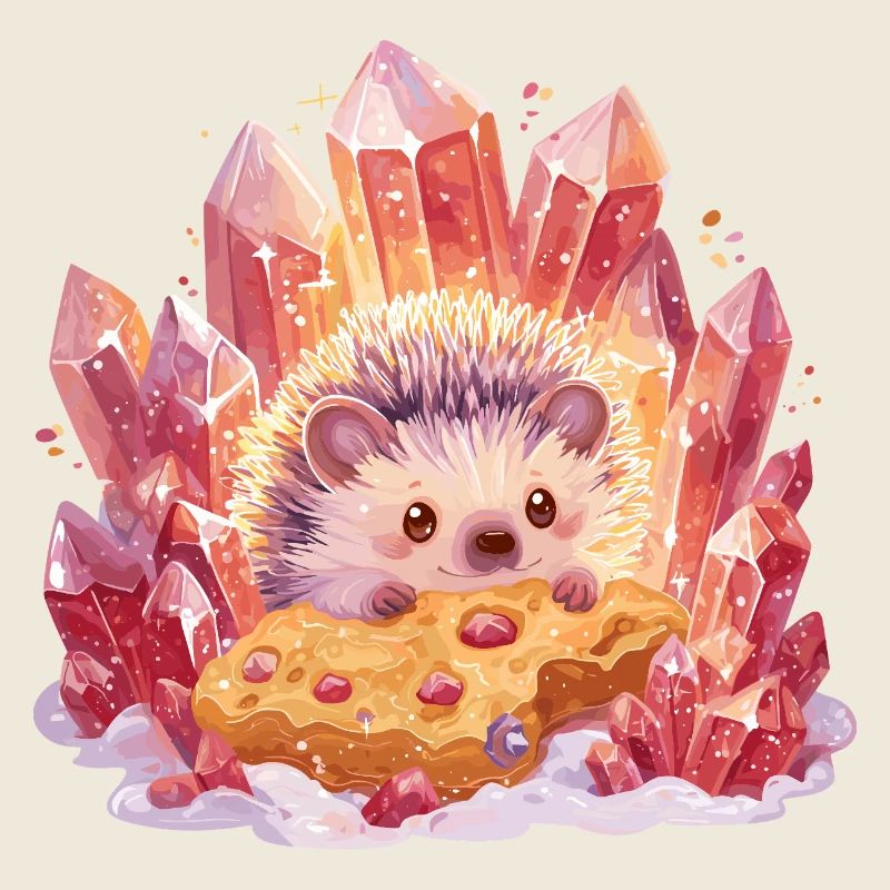 Hérisson en cristal avec un cookie