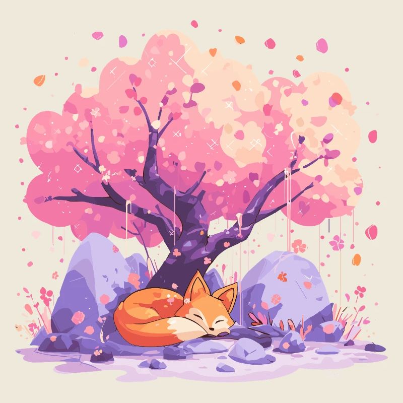 Schlaffuchs unter Kirschbaum