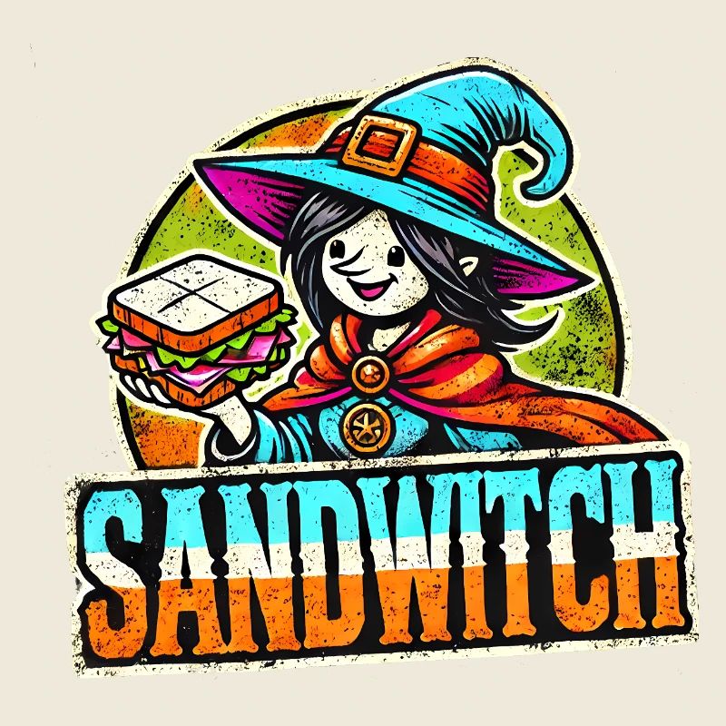 Sandwitch sorcière dessin animé Haloween Art
