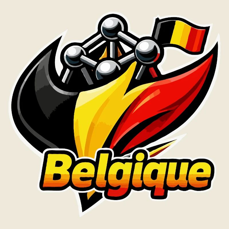 Drapeau et Electron de la Belgique